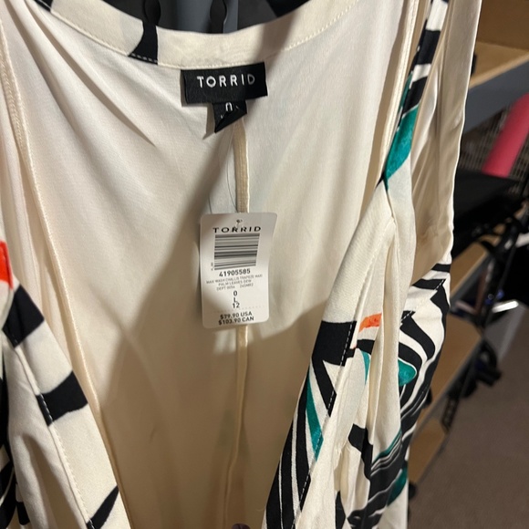 Torrid Maxi Challis Trapeze Dress size 0 NWT - Picture 6 of 7